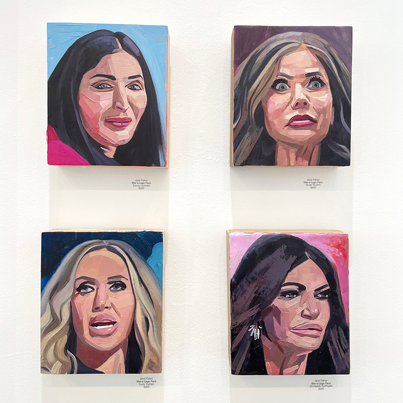 paintings of four Mar-A-Lago women
